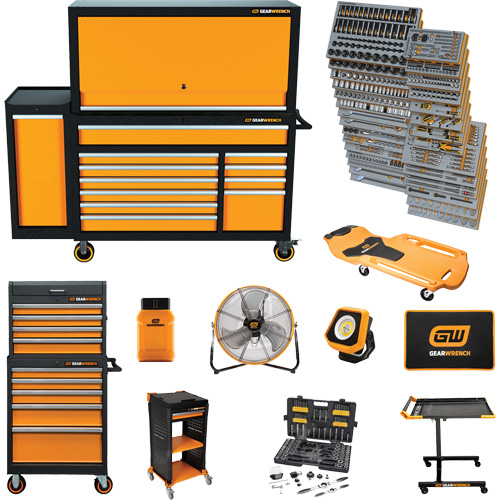 MEGAMOD Master Mechanics Tool Set in Premium Modular Foam Trays with Tool Storage & Shop Equipment, 1331 Pieces Chandler Sales