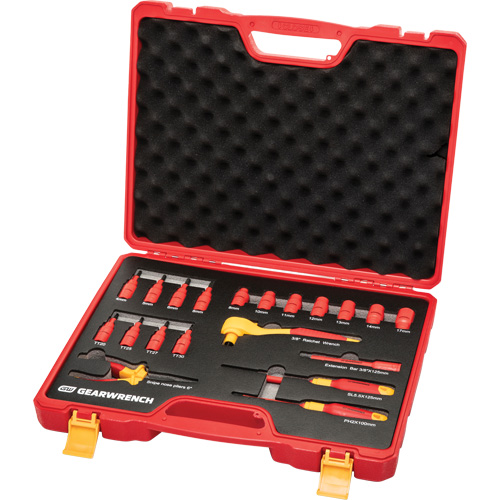 Jeu d'outils isol&eacute;s VDE &agrave; prise 3/8", 1000 V, 20 M Chandler Sales