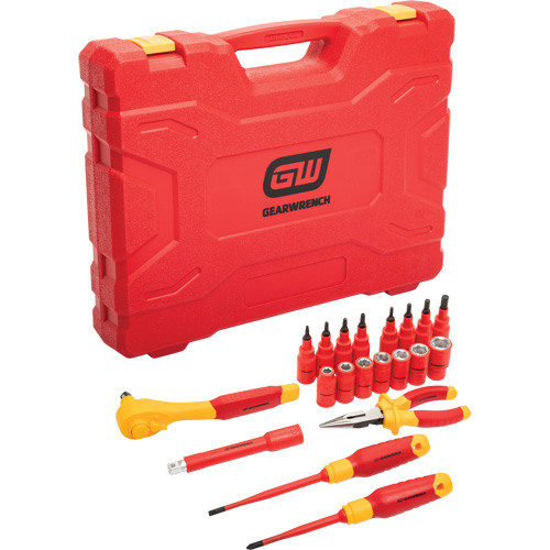 Jeu d'outils isol&eacute;s VDE &agrave; prise 3/8", 1000 V, 20 M Chandler Sales