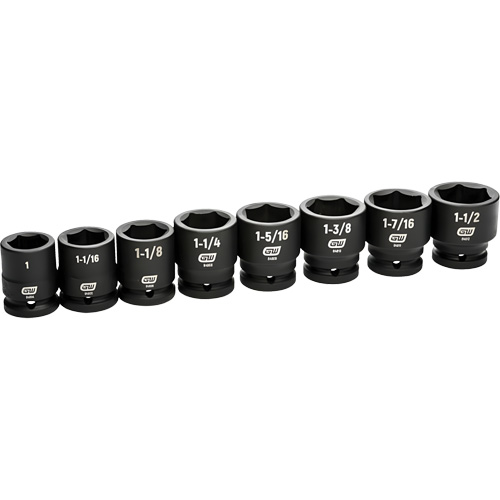 6-Point SAE Socket Set, 8 Pcs, Impact, 3/4" Drive Size Chandler Sales