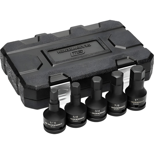 SAE Impact Bit Socket Set with Blow Mold Case, Hex, 3/4" Drive, 5 Pcs Chandler Sales