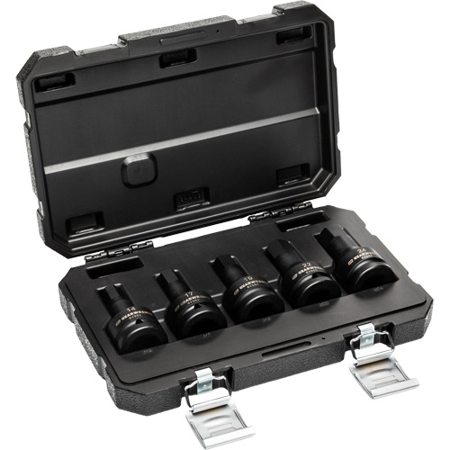 Metric Impact Bit Socket Set with Blow Mold Case, Hex, 3/4" Drive, 5 Pcs Chandler Sales