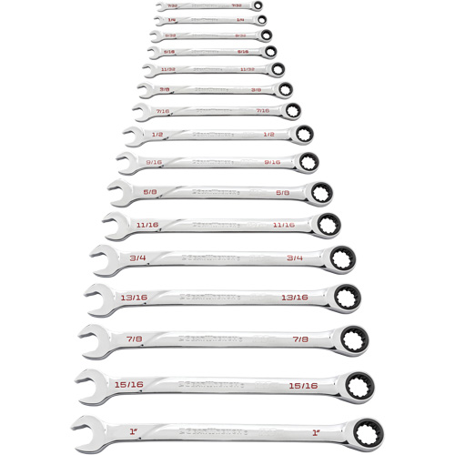 120XP Universal Spline XL SAE Wrench Set, Ratcheting Combination, 16 Pieces, Imperial Chandler Sales