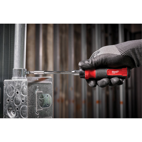 14-in-1 Ratcheting 1/4" Drive Multi-Bit Screwdriver, 10-11/100" L, Cushion Grip Handle Chandler Sales