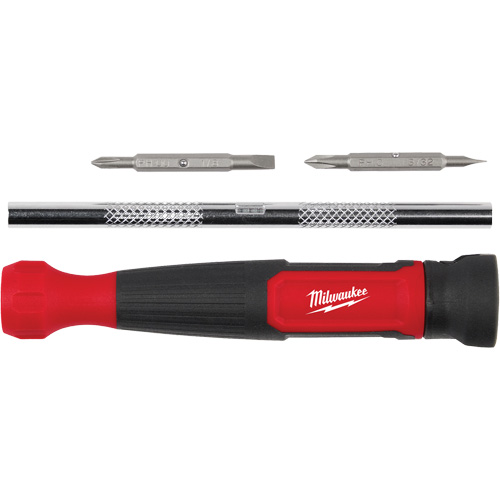 Tournevis de pr&eacute;cision 4-en-1 &agrave; embouts multiples avec porte-embout de 1/4", 5-3/4" lo, Prise Coussin&eacute;e Chandler Sales