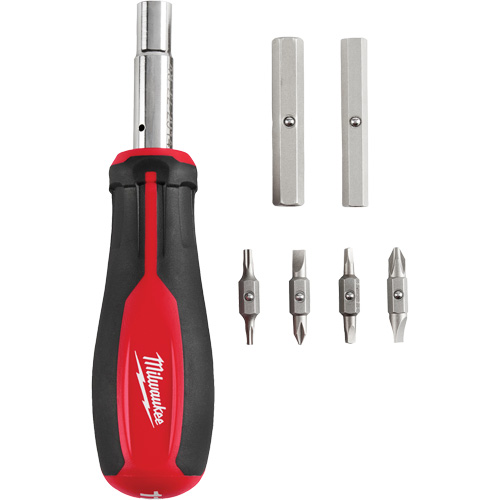Tournevis multibits &agrave; entraînement magn&eacute;tique 1/4" et 3/8" 11 en 1, 8" lo, Prise Coussin&eacute;e Chandler Sales