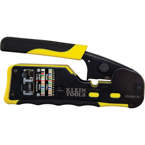 Ratcheting Ethernet Cable Crimper/Stripper/Cutter for Pass-Thru Connectors Chandler Sales