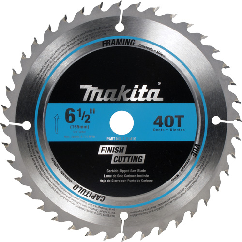 Lame de scie circulaire &agrave; pointe carbure pour coupe transversale fine, 6-1/2", 40 dents, Pour Bois Chandler Sales