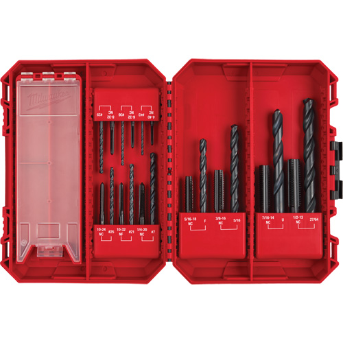 SAE Straight Flute Plug Tap & Drill Bit Set with Case, 20 Pieces Chandler Sales