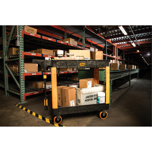 2-Shelf Heavy-Duty Utility Cart, 41" L x 17" W x 34" H, Black/Orange Chandler Sales