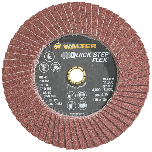 QUICK-STEP FLEX Flap Disc, 4-1/2" x Type 29, 80 Grit, Aluminum Oxide Chandler Sales