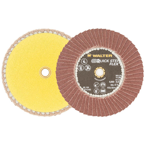 Disque &agrave; lamelles QUICK-STEP FLEX, 4-1/2" x Type 29, Grain 120, Oxyde d'aluminium Chandler Sales