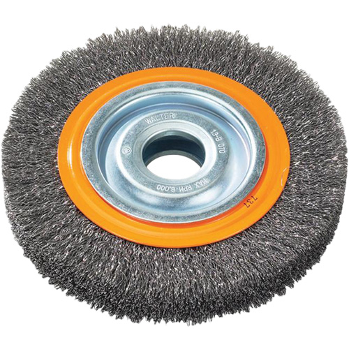 Wire Wheel Brush, 7" Dia., 0.118" Fill, 1-1/4" Arbor Chandler Sales