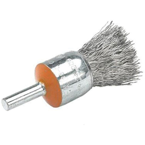 Mounted End Brush with Crimped Wires, 1/2", 0.01" Fill, 1/4" Shank Chandler Sales