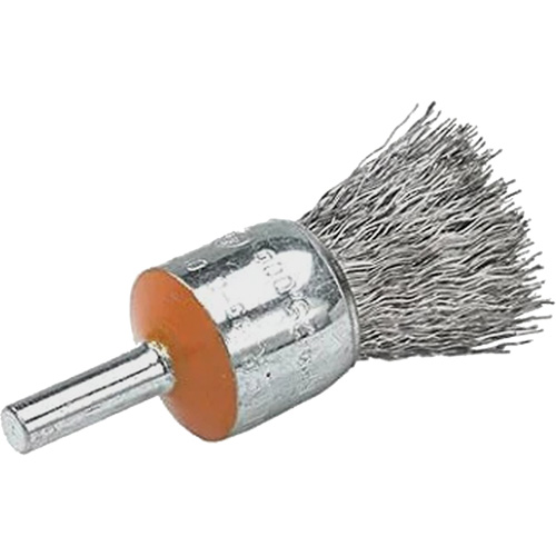 Mounted End Brush with Crimped Wires, 1/2", 0.02" Fill, 1/4" Shank Chandler Sales