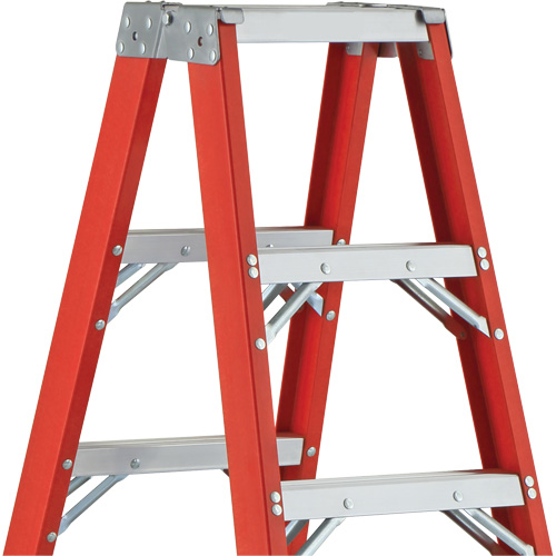 6600 AA Series Industrial Extra Heavy-Duty 2-Way Stepladders, Fibreglass, 375 lbs. Capacity, 4' Chandler Sales
