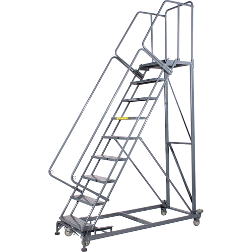Monster Rolling Ladders, 6 Steps, 24" Step Width, 60" Platform Height, Steel Chandler Sales