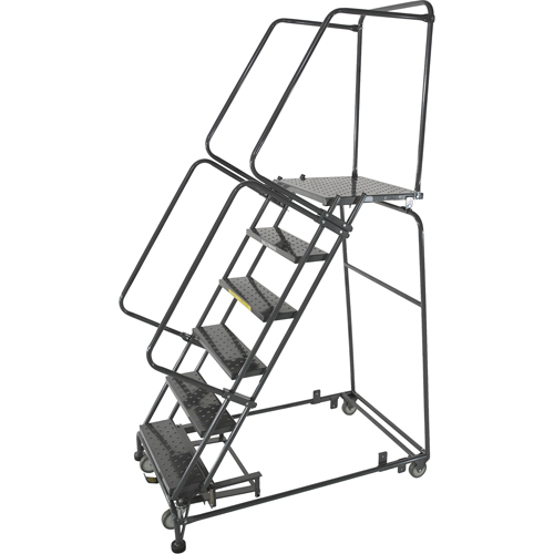 &eacute;chelles roulantes avec pied verrouillable activ&eacute; par le poids, 7 marches, Largeur de la marche 24", Hauteur de la plateforme 70", Acier Chandler Sales
