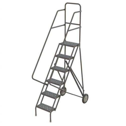 &eacute;chelles roulantes en acier, 6 marches, Largeur de la marche 16", Hauteur de la plateforme 60", Acier Chandler Sales