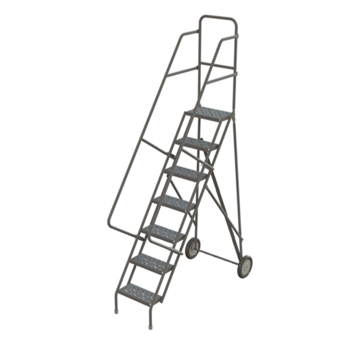 &eacute;chelles roulantes en acier, 7 marches, Largeur de la marche 16", Hauteur de la plateforme 70", Acier Chandler Sales