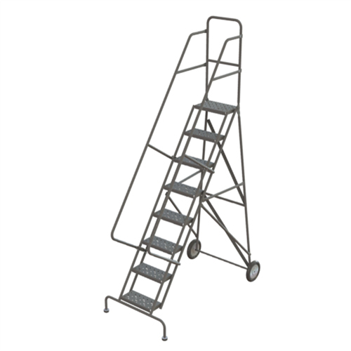 Steel Rolling Ladder, 8 Steps, 16" Step Width, 80" Platform Height, Steel Chandler Sales