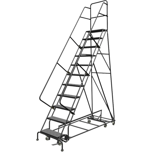 &eacute;chelles roulantes multidirectionnelles, 11 marches, Largeur de la marche 24", Hauteur de la plateforme 110", Acier Chandler Sales