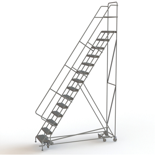 &eacute;chelles roulantes multidirectionnelles, 14 marches, Largeur de la marche 24", Hauteur de la plateforme 140", Acier Chandler Sales