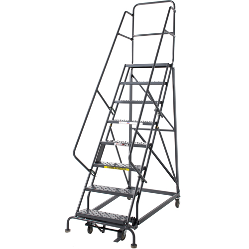 &eacute;chelles roulantes robustes, 8 marches, Largeur de la marche 24", Hauteur de la plateforme 80", Acier Chandler Sales