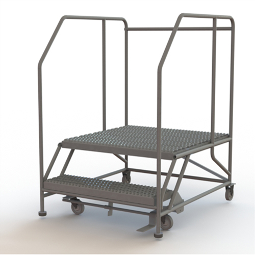 Mobile Work Platform, Steel, 2 Steps, 20" H, 36" D, 36" Step, Serrated Chandler Sales