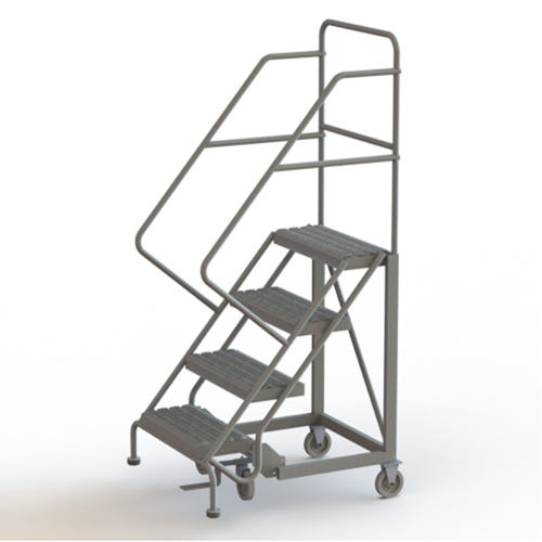 Safety Slope Rolling Ladder, 4 Steps, Serrated, 50° Incline, 40" High Chandler Sales