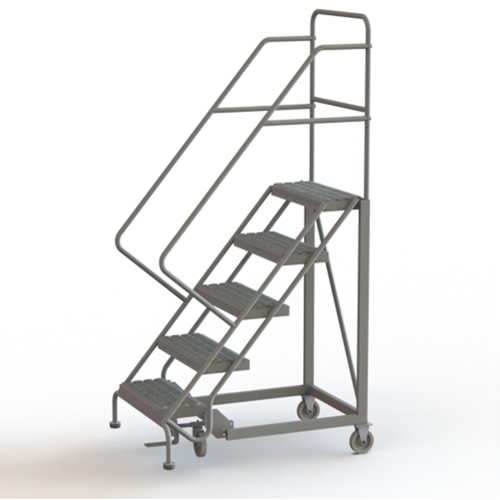 Safety Slope Rolling Ladder, 5 Steps, Serrated, 50° Incline, 50" High Chandler Sales