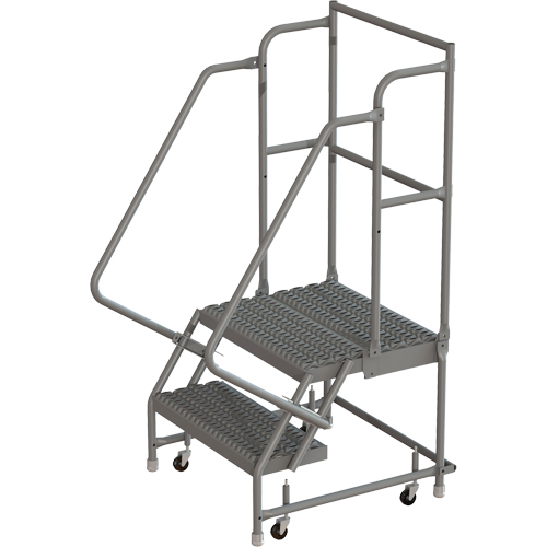 Deep Top Step Rolling Ladder, 2 Steps, 16" Step Width, 20" Platform Height, Steel Chandler Sales