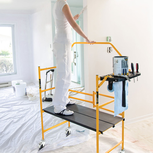 nsemble d'&eacute;chafaudage &agrave; montant de s&eacute;curit&eacute; & tablette pour outils de 4' Jobsite Series, Cadre Acier, 49-1/2" p x 57-3/4" h Chandler Sales