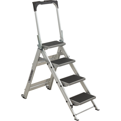 Tilt & Roll Step Stool Ladder, 4 Steps, 44.25" x 22.13" x 59" High Chandler Sales