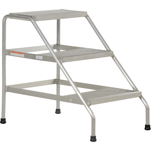 Aluminum Step Stand, 3 Step(s), 22-13/16" W x 34-9/16" L x 30" H, 500 lbs. Capacity Chandler Sales