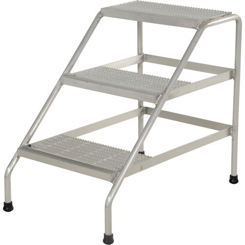 Aluminum Step Stand, 3 Step(s), 22-13/16" W x 34-9/16" L x 30" H, 500 lbs. Capacity Chandler Sales