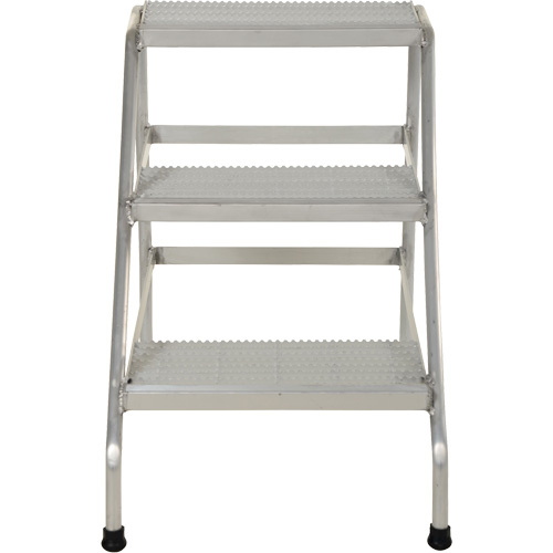 Aluminum Step Stand, 3 Step(s), 22-13/16" W x 34-9/16" L x 30" H, 500 lbs. Capacity Chandler Sales