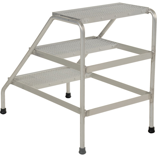 Aluminum Step Stand, 3 Step(s), 22-13/16" W x 34-9/16" L x 30" H, 500 lbs. Capacity Chandler Sales