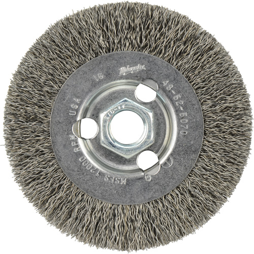 Crimped Wire Wheel, 4" Dia., 0.12" Fill, 5/8"-11 Arbor Chandler Sales
