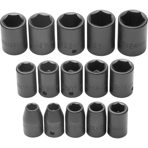 Socket Set, Impact, 1/2" Drive, 6 Points Chandler Sales