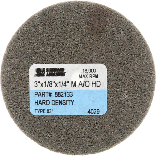 Standard Abrasives Unitized Wheel, 3" x 1/4", 1/4" Arbor, Fine Grit, Aluminum Oxide Chandler Sales