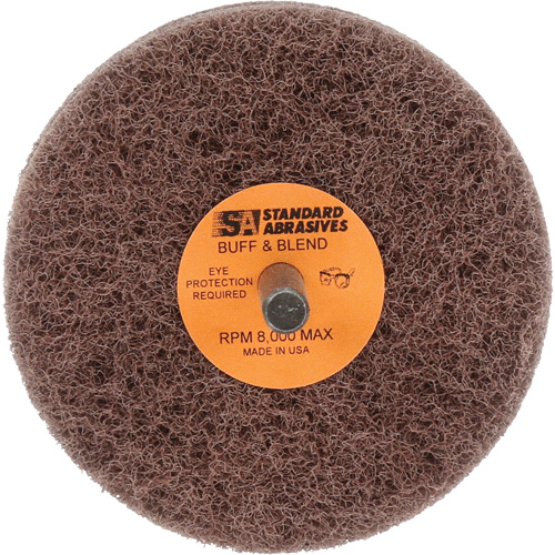 Standard Abrasives Buff & Blend Wheel, 3" Dia. x 2" W, 1/4" Arbor, Aluminum Oxide Chandler Sales