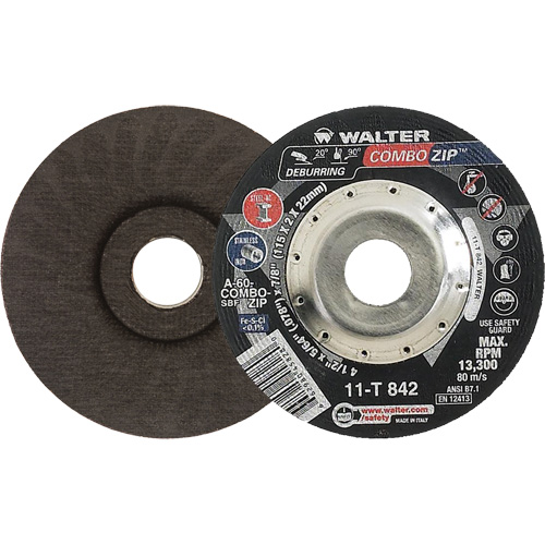 Right Angle Grinder Reinforced Cut-Off Wheels - Combo Zip, 4-1/2" x 5/64", 7/8" Arbor, Type 27 Chandler Sales