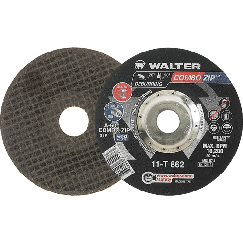 Right Angle Grinder Reinforced Cut-Off Wheels - Combo Zip, 6" x 5/64", 7/8" Arbor, Type 27 Chandler Sales