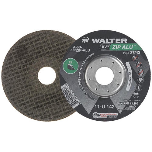 Zip Alu Cut-Off Wheel, 5" x 3/64", 7/8" Arbor, Type 27, Aluminum Oxide, 12200 RPM Chandler Sales