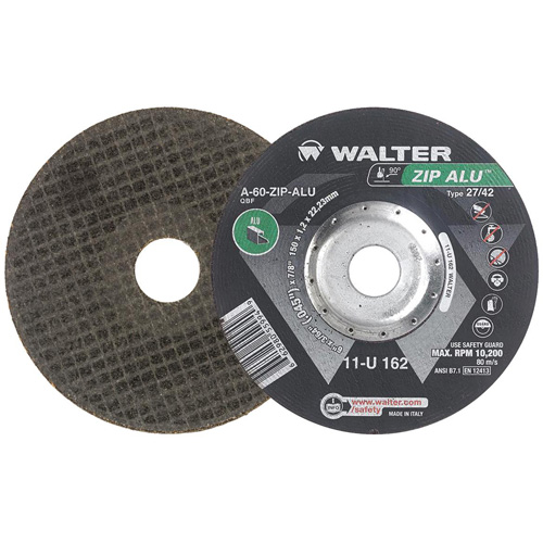 Zip Alu Cut-Off Wheel, 6" x 3/64", 7/8" Arbor, Type 27, Aluminum Oxide, 10200 RPM Chandler Sales