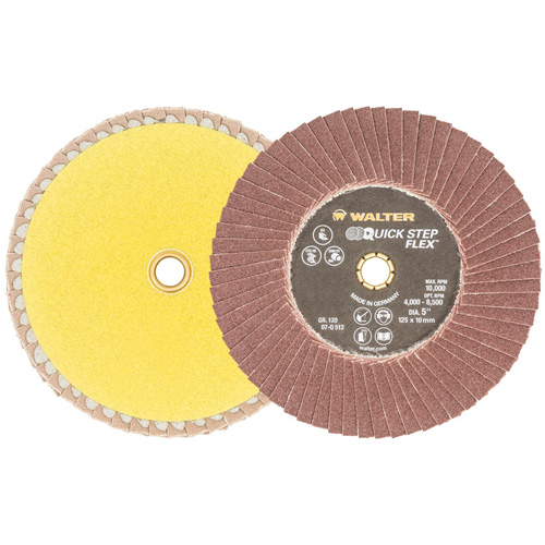 QUICK-STEP FLEX Flap Disc, 5" x Type 29, 120 Grit, Aluminum Oxide Chandler Sales