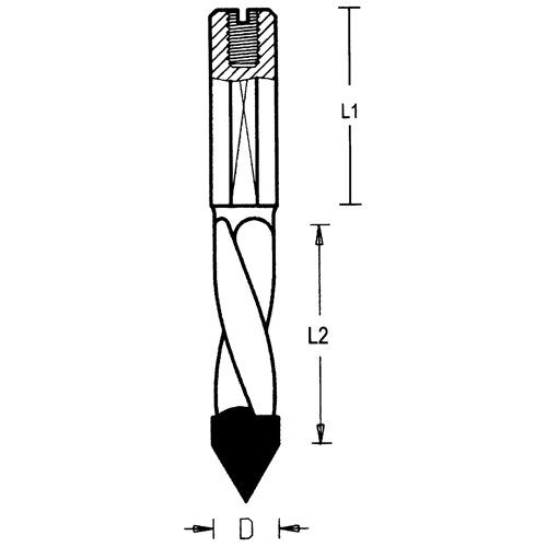 Through-Hole Carbide Tipped Drill, 5 mm Diameter Chandler Sales