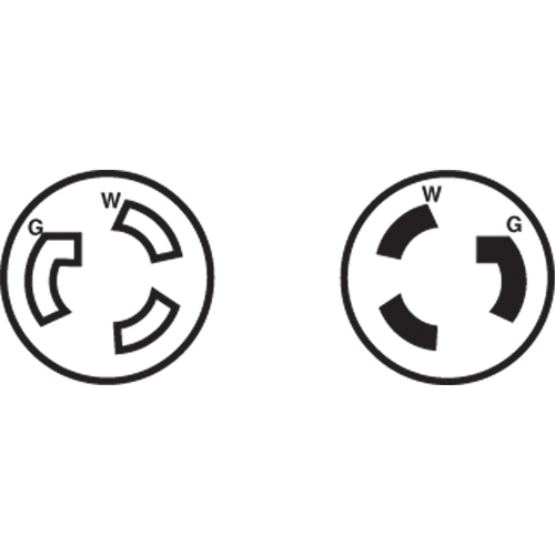 Prise mise &agrave; la terre verrouillable &agrave; deux bornes et trois fils, Nylon, 15 A, 250 V, L6-15P Chandler Sales