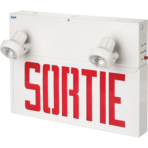 Stella Combination Signs - Sortie, LED, Hardwired, 17-1/2" L x 12-1/2" W, French Chandler Sales